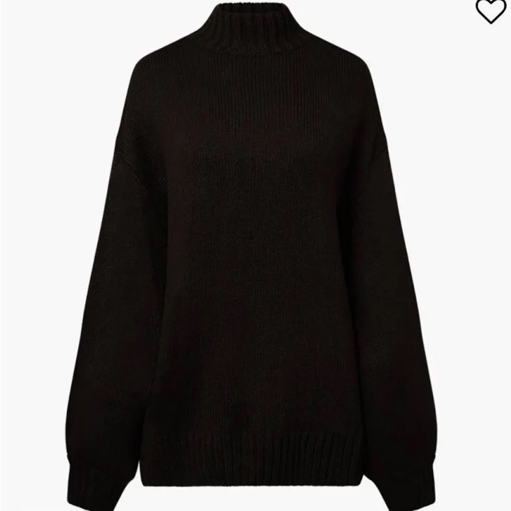 WeWoreWhat Black Oversized Mock Neck Sweater